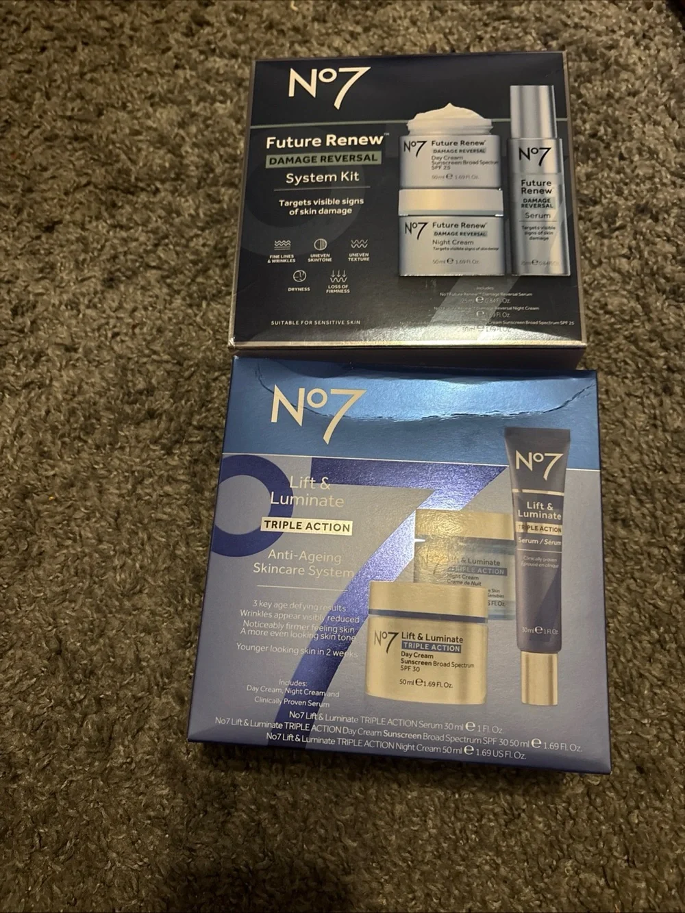 No7 Lift & Luminate Triple Action Skincare Set — Blue